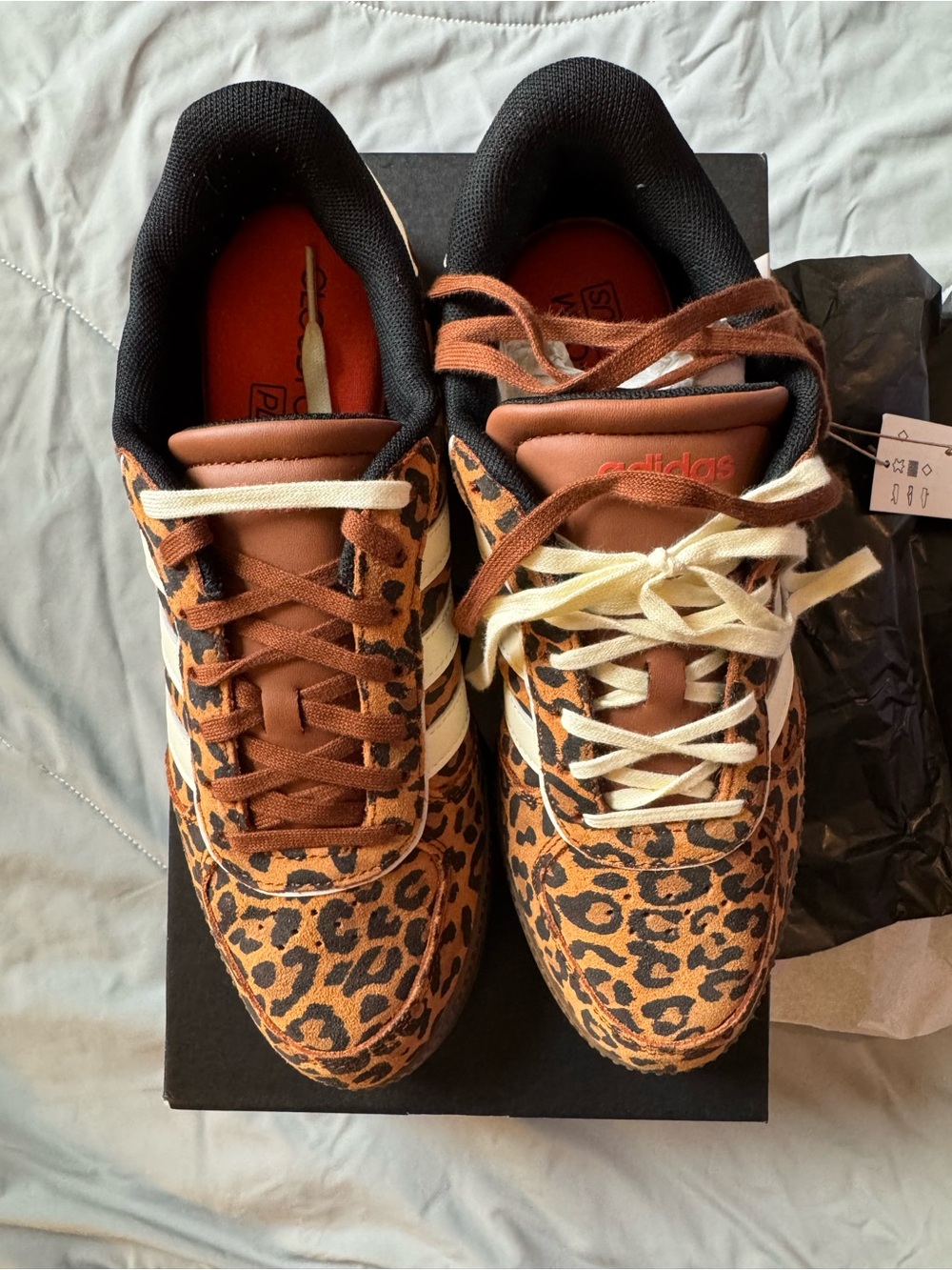 adidas Breaknet Sleek Women's Leopard Print Sneakers in Brown, Black, Cream